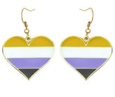 Non-Binary Heart Earrings